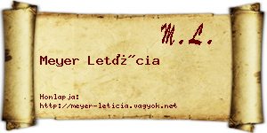 Meyer Letícia névjegykártya
